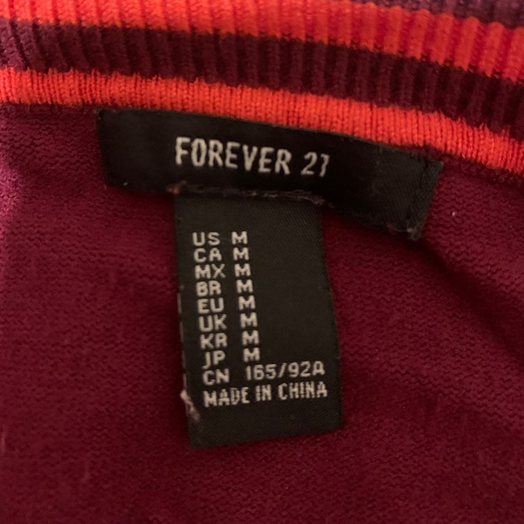 Maroon & orange off the shoulder sweater size medium forever 21 - Picture 4 of 4